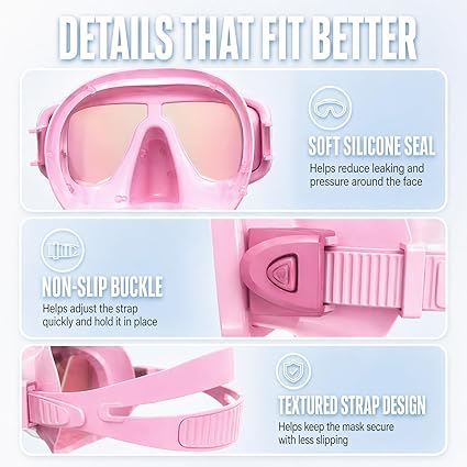 WATERTIME Snorkeling Gear for Adults, Dry Top Snorkel Set with Anti-Fog Panoramic Diving Mask & Waterproof Design, Adult Snorkel Mask for Snorkeling and Scuba Diving