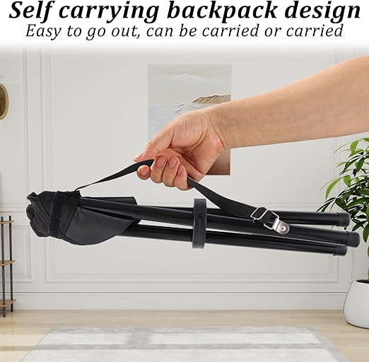 Travel Chair Slacker Tripod Chair for Camping, Lightweight Chair, Adjustable Carry Strap for Easy Transport | Oversized Duck Feet for Improved Stability | Perfect for Outdoor Adventures (Black)